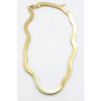 Çelik Balık Sırtı Kolye - Altın