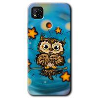 Xiaomi Redmi 9c Kılıf HD Desen Baskılı Arka Kapak + Temperli Cam - Owl Bird Stars