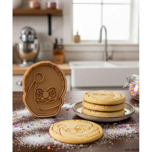 Yuvarlak Cerceveli Noel Baba Hamur Sekillendirici Kalip Kurabiye ve Hamur Kesici Seti