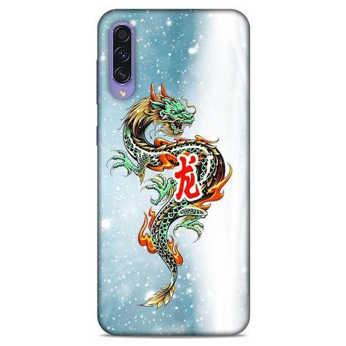 Samsung Galaxy A50s Kılıf Dragons (29) Arka Koruma Kılıfı Tatoo Mavi Ejderha