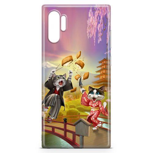Samsung Galaxy Note 10 Plus Kılıf Geyşa Kediler Arka Kapak Koruma Desenli Full Koruyucu