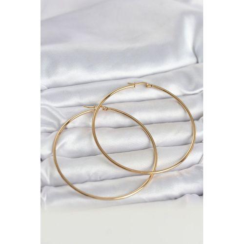 316L Çelik Gold Renk 70 mm Kadın Halka Küpe - TJ-BKP11687