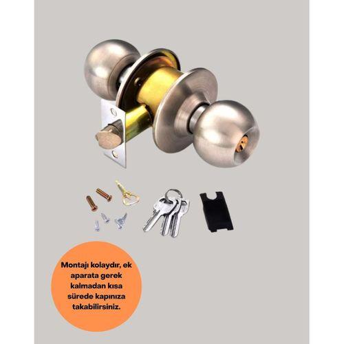 Paslanmaz Çelik Dayanıklı Topuzlu Kapı Kilidi