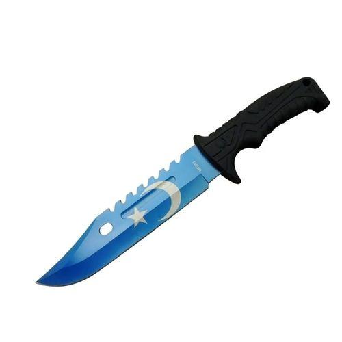 Ayyıldız Mf013bl Mavi Av Bıçağı 31cm - Testere Detaylı Bıçak, Kılıflı, Plastik Sap
