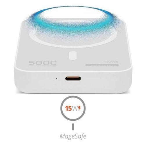 Powerway 5.000mAh PD15W Magsafe Kablosuz Wireless Taşınabilir Şarj Cihazı Beyaz Powerbank TXM5