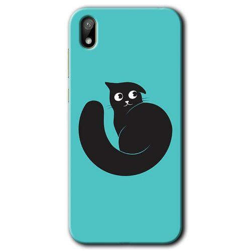 Huawei Y5 2019 Kılıf HD Desen Baskılı Arka Kapak + Temperli Cam - Cat Vector