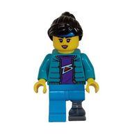 Lego Minifigür Skateboarder Female Dark Azure Legs with Prosthetic Leg cty1628