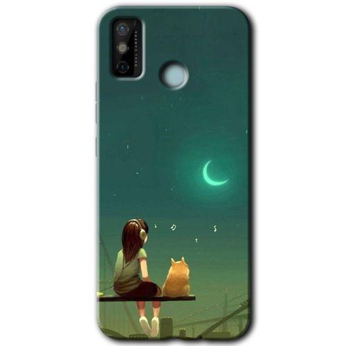 Tecno Spark 6 Go Kılıf HD Desen Baskılı Arka Kapak - Kedili Kız