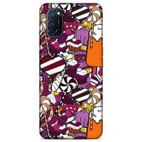 Lopard Oppo A92 Uyumlu Kılıf Soyut Sanat (32) Desenli Soft Silikon Kılıf