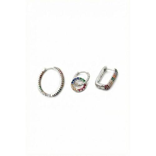 3'lü Halka Küpe - Gümüş