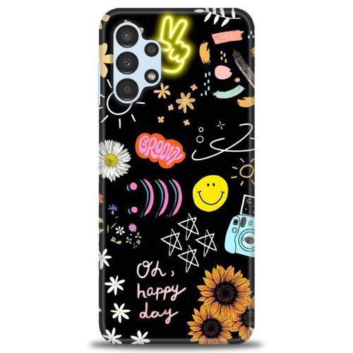 Samsung Galaxy A13 4G Kılıf HD Baskılı Kılıf - Happy Day + Tam Ekran Koruyucu