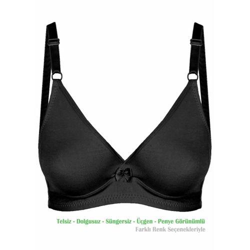 Alışveriş Meydanı Kadın Siyah Basic Üçgen Penye Sütyen