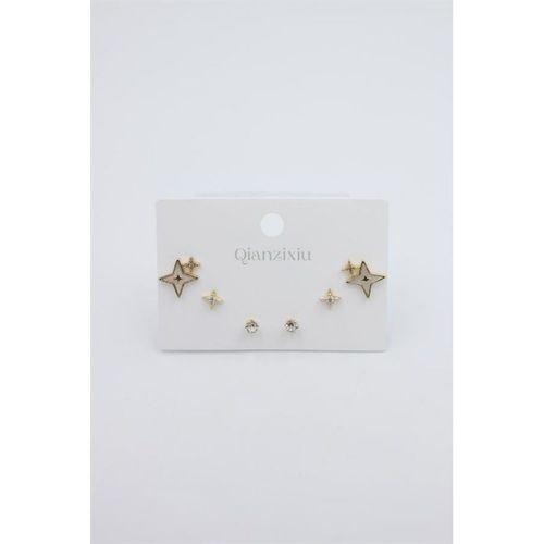 Çoklu Set Küpe - Altın