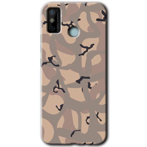 Tecno Spark 6 Go Kılıf HD Desen Baskılı Arka Kapak - Kamuflaj 6 + Kırılmaz Cam