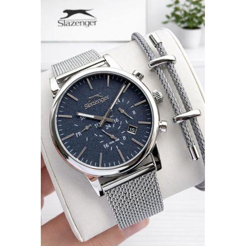 Slazenger İtalyan Tasarım Bileklik Hediyeli 2 Yıl Garantili 10 Atm Çelik Erkek Kol Saat ESH2460.01