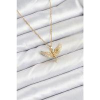 316L Çelik Zincir Gold Renk Melek Model Kadın Kolye