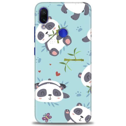 Xiaomi Redmi Note 7 Kılıf HD Baskılı Kılıf - Pandalar + Tam Ekran Koruyucu