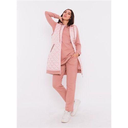 Minimal Kapitoneli Yelekli Spor Üçlü Takım - 70060.034 - Pudra