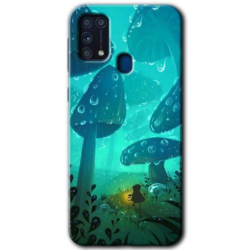 Samsung Galaxy M31 Kılıf Baskılı Kapak - Silhoutte Dropss + 5D Tam Kaplayan Cam
