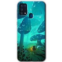 Samsung Galaxy M31 Kılıf Baskılı Kapak - Silhoutte Dropss + 5D Tam Kaplayan Cam