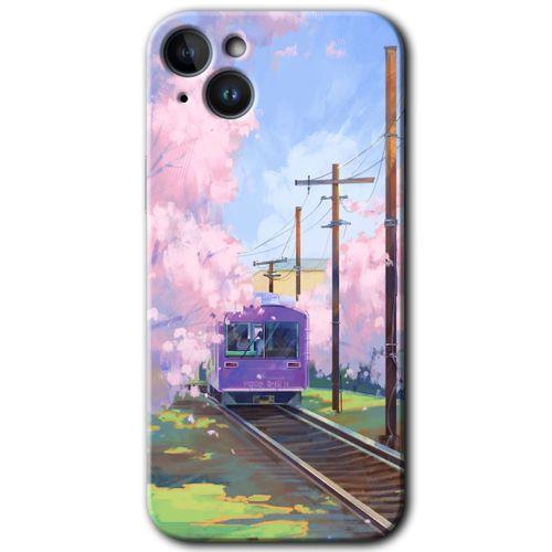 iPhone 14 Plus Kılıf HD Desen Baskılı Arka Kapak - Temperli Cam - Rails Paint