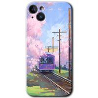 iPhone 14 Plus Kılıf HD Desen Baskılı Arka Kapak - Temperli Cam - Rails Paint