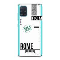 Samsung Galaxy A51 Kılıf Uçak Bileti Rome Arka Kapak Koruma Desenli Full Koruyucu