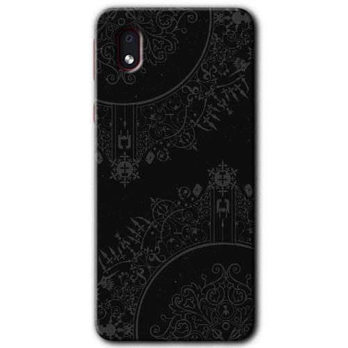 Potkal Hediye Fabrikası Samsung Galaxy A01 Core Kılıf HD Desen Baskılı Arka Kapak - Siyah Mandala