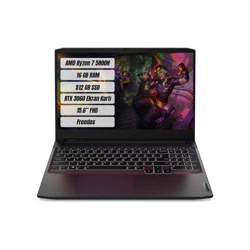 Lenovo Ideapad Gaming 3 82K20256TX AMD Ryzen 7 5800H 16GB 512GB Nvidia GeForce RTX 3060 (6GB) 15.6" FreeDos Siyah