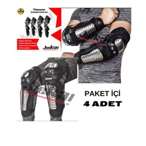 SEVGENT Motorcu Dizlik Ve Dirseklik Koruma Seti Jıekaı Titanyum