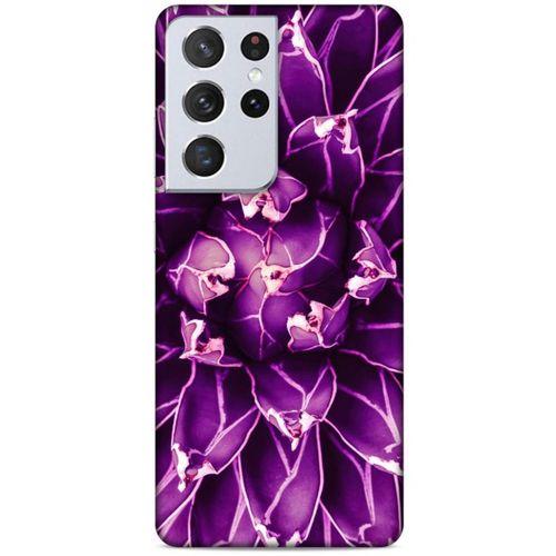 Lopard Samsung Galaxy S21 Ultra Uyumlu Kılıf Bahar (12) Koruyucu Silikon Mor