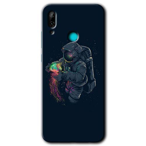 Huawei P smart 2019 HD Baskılı Kılıf + 9D Tam Ekran Koruyucu - Astronot Kıyafeti
