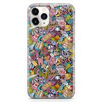 Apple iPhone 11 Pro Max Kılıf Kız Bebek Giyim Doodle Arka Kapak Koruma Desenli Full Koruyucu