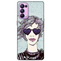 Lopard Oppo Reno 5 Pro 5G Uyumlu Kılıf Sürreal Yüzler ♀ (25) Antişok Kapak Baskılı