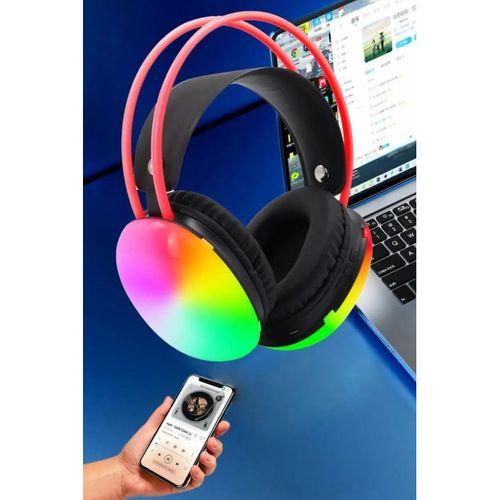 Kulak Üstü Kablosuz Bluetooth Kulaklık Unısex Renkli Işıklı Kulaklık