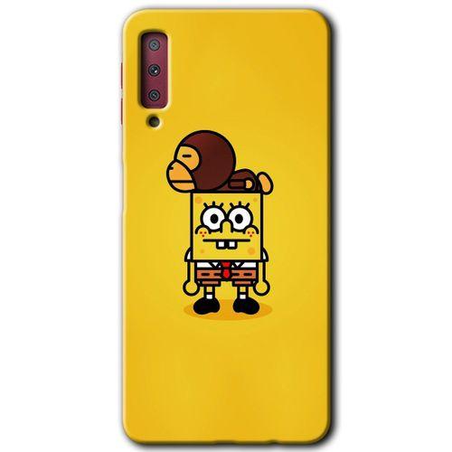 Potkal Hediye Fabrikası Samsung Galaxy A7 2018 Kılıf HD Desen Baskılı Arka Kapak - Sünger Bob