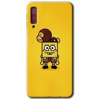 Potkal Hediye Fabrikası Samsung Galaxy A7 2018 Kılıf HD Desen Baskılı Arka Kapak - Sünger Bob