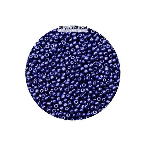 Lacivert Renk 4 mm Yaklaşık 220 adet/20 gram Cam Boncuk Oya Yazma Bileklik ve Kolye
