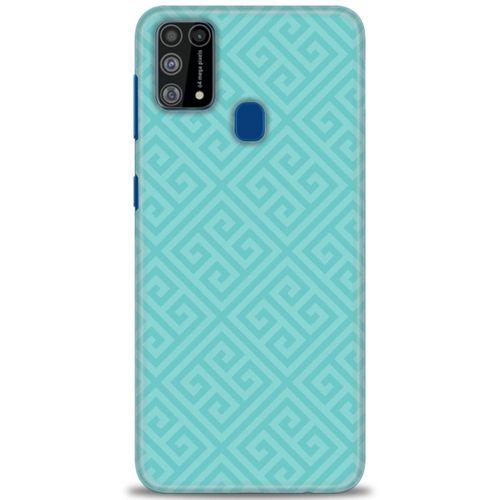 Samsung Galaxy M31 Kılıf HD Baskılı Kılıf - Mavi Mozaik + Tam Ekran Koruyucu
