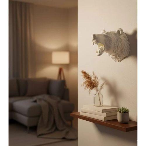 Krem Ayı Figürü Duvar Süsü Asılabilir Hediyelik Dekoratif 25x19 Cm