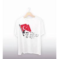 19 Mayıs Atatürkü Anma Gençlik Ve Spor Bayramı Baskılı Oversize T-shirt - Beyaz
