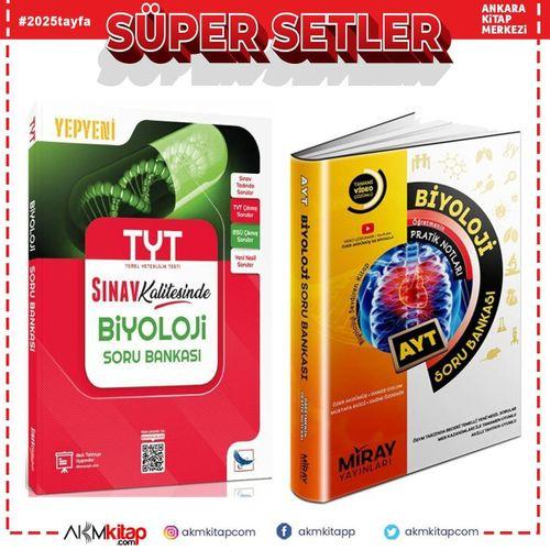 Sınav TYT ve Miray AYT Biyoloji Soru Bankası Seti 2 Kitap