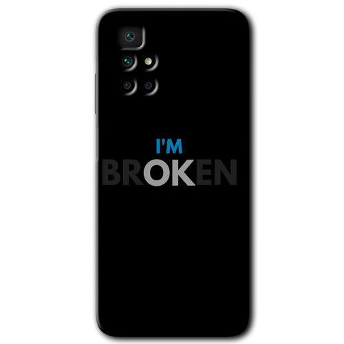 Xiaomi Redmi 10 Kılıf HD Desen Baskılı Arka Kapak + Temperli Cam - Im Broken