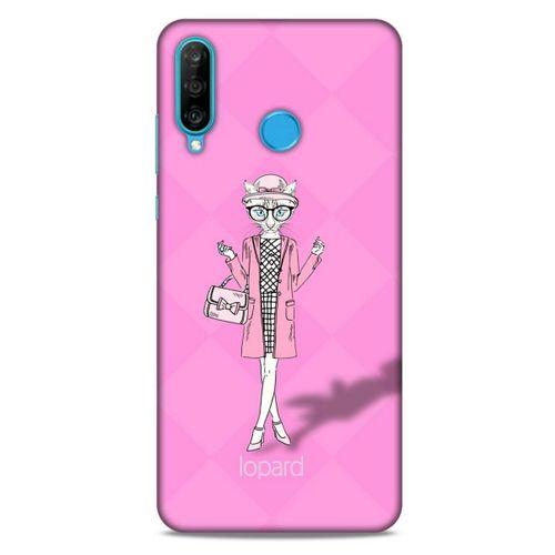 Huawei P30 Lite Kılıf FunnyMaX (21) Koruyucu Kapak Şeker Pembe Kedi