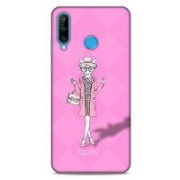 Huawei P30 Lite Kılıf FunnyMaX (21) Koruyucu Kapak Şeker Pembe Kedi