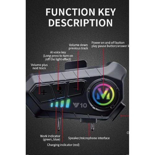 Y10 Kask Kulaklık Bluetooth Motosiklet Kulaklık 5,3 Bluetooth Intercom Motorsiklet Kulaklık