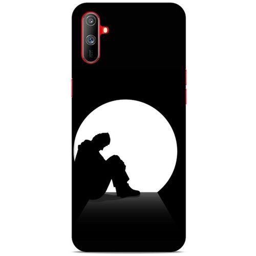 Oppo Realme C3 Kılıf Depresyon (46) Core Armor Kılıf Gri Cam Göbeği