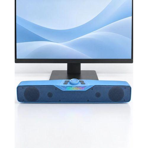Rgb Işıklı Bluetooth 5.4 Masaüstü Soundbar Hoparlör Usb Ve Tf Kart Destekli Mavi