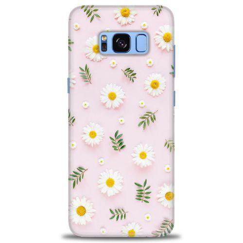 Samsung Galaxy S8 Plus Kılıf HD Baskılı Kılıf - Papatyalar + Tam Ekran Koruyucu