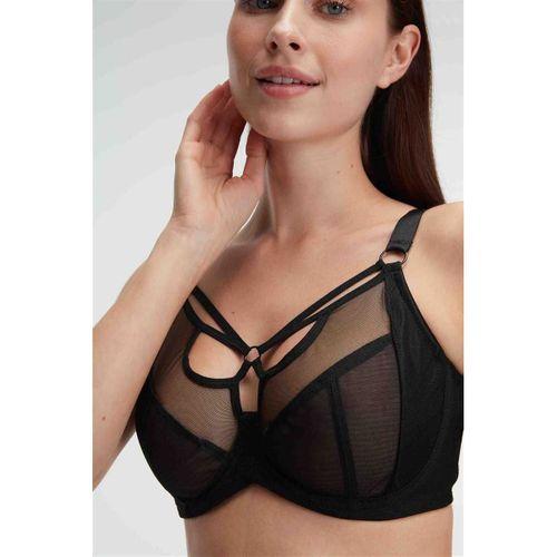 Kadın Tüllü Balenli Desteksiz Dolgusuz Yaka Detaylı Toparlayıcı Küçültücü Sütyen